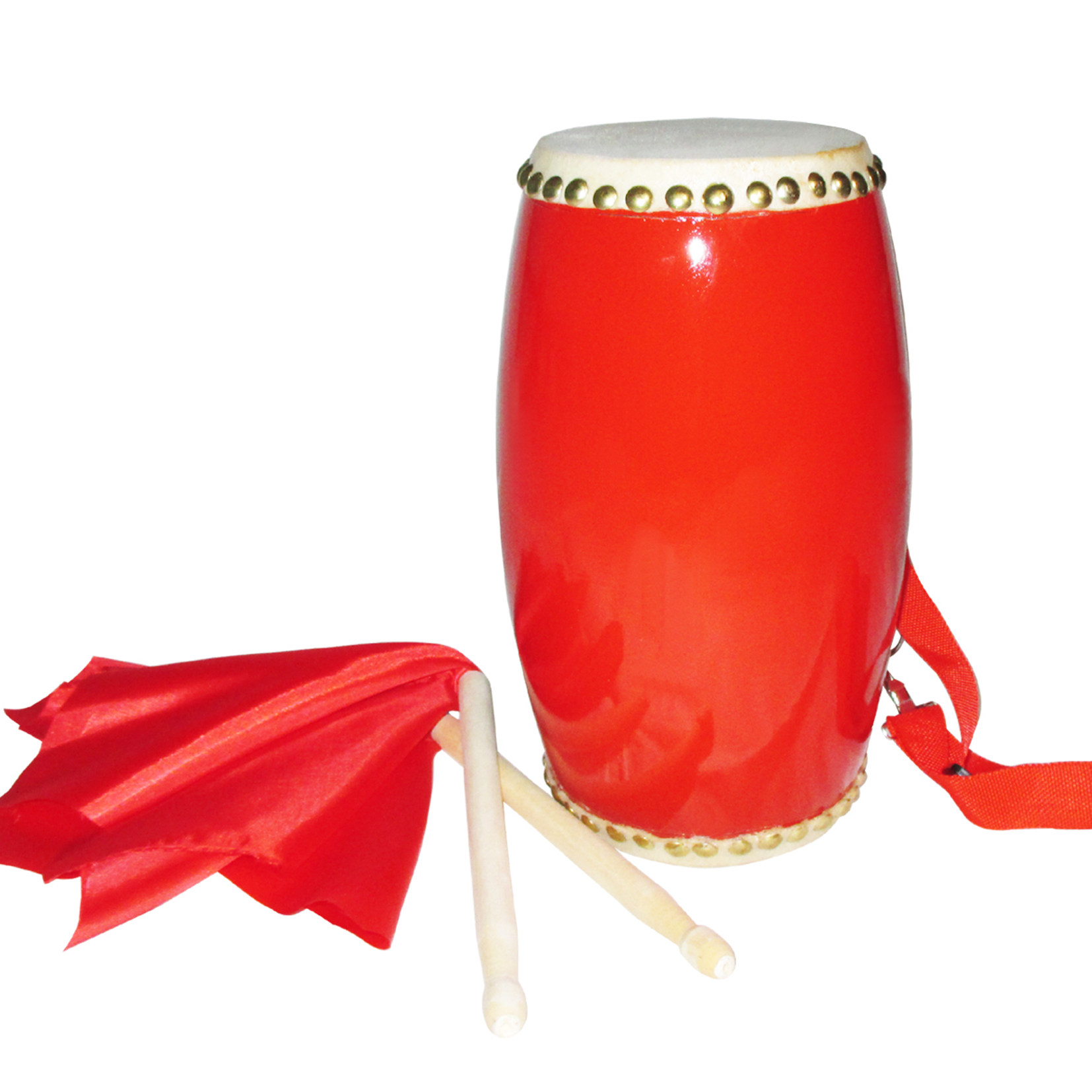 包邮牛皮腰鼓儿童腰鼓演出腰鼓学生腰鼓乐器成人腰鼓安塞腰鼓实木