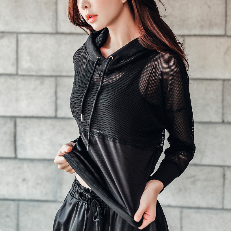 新款運動外套長袖女速幹透氣寬松瑜伽罩衫網紗修身顯瘦健身服套裝在類目 運動服/休閒服裝, 運動衛衣/套頭衫中 - 來自Buy2taobao.com提供專業的淘寶代購服務