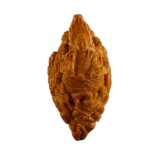 2.3cm【十八罗汉拜如来】非物质文化遗产核雕作品 淇竹雕刻