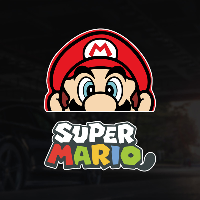 超级玛丽马里奥兄弟个性创意游戏卡通防水车贴电动车后窗装饰贴
