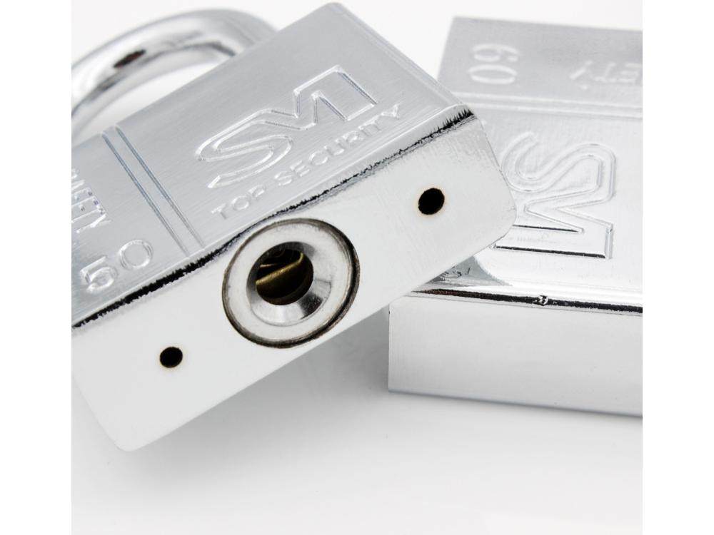 四方短梁不锈钢挂锁长梁防钢锁头门栓锁通开同牙花挂锁40mm互开锁