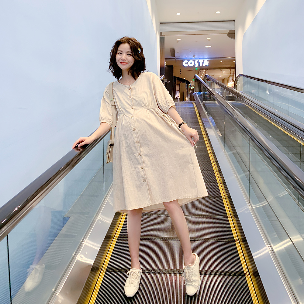 纯棉孕妇裙超薄韩版休闲孕妇装夏装衬衣裙大码连衣裙中长款怀孕期|ruв категории Всё для беременных и кормящих, материнство, платье - от Buy2taobao.com для оказания профессиональной услуги покупки агента Taobao