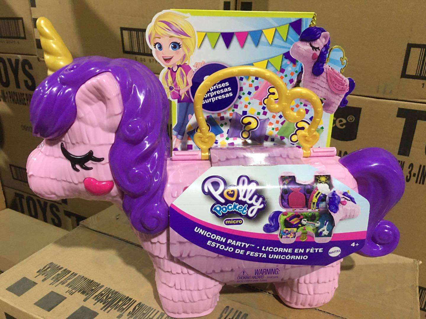 美泰pollypocket迷你波莉娃娃过家家女孩玩具独角兽盲盒gkl24