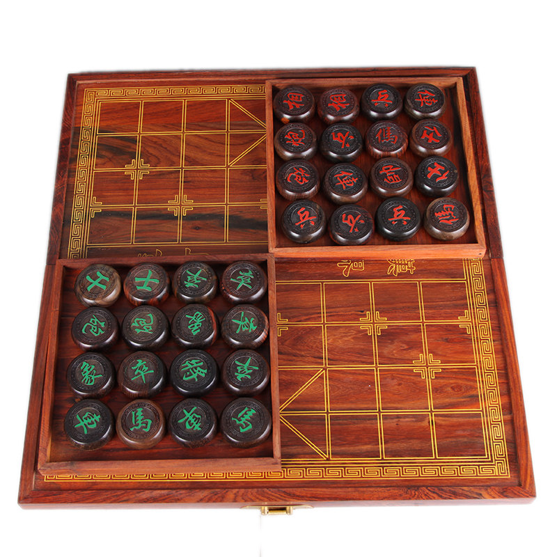 老挝大红酸枝象棋 大料制作 颗颗精品 字迹清晰 休闲娱乐佳品