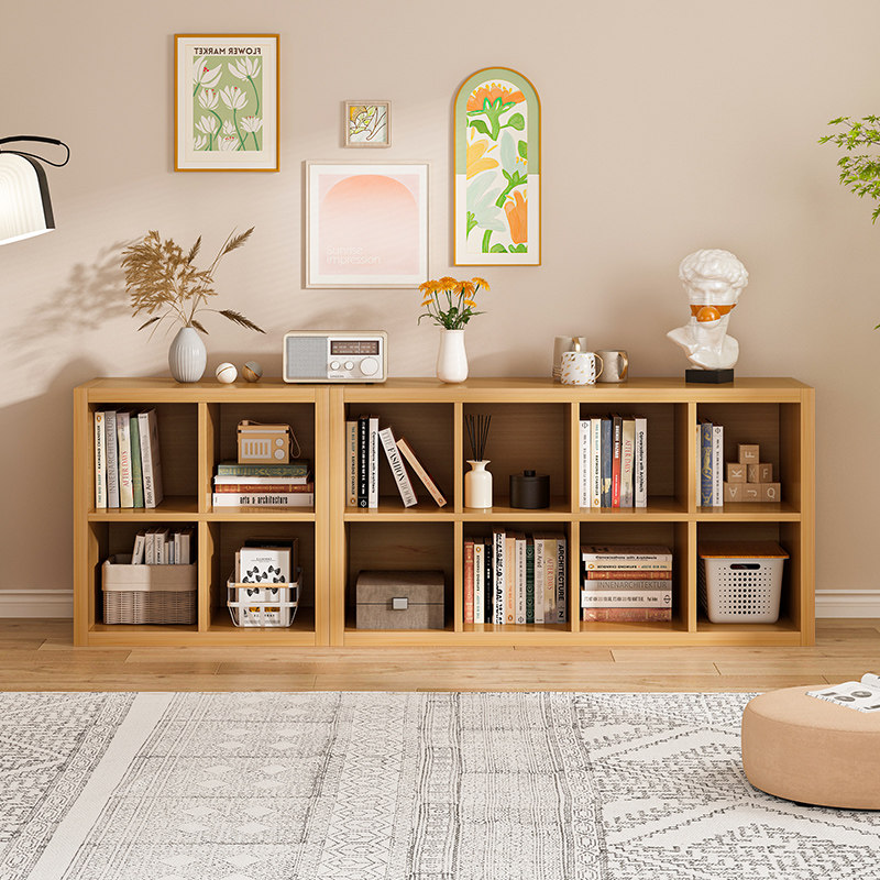 书架落地置物架矮书柜家用卧室自由组合格子柜客厅收纳柜子储物柜