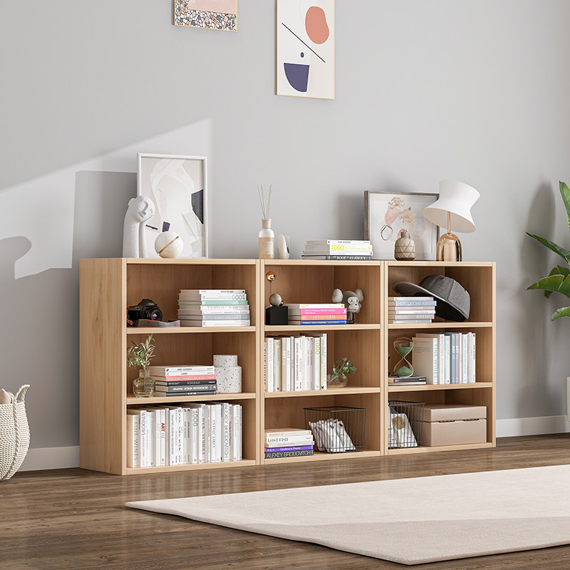 书架落地矮书柜置物架仿实木学生储物柜简易客厅电视柜家用收纳柜