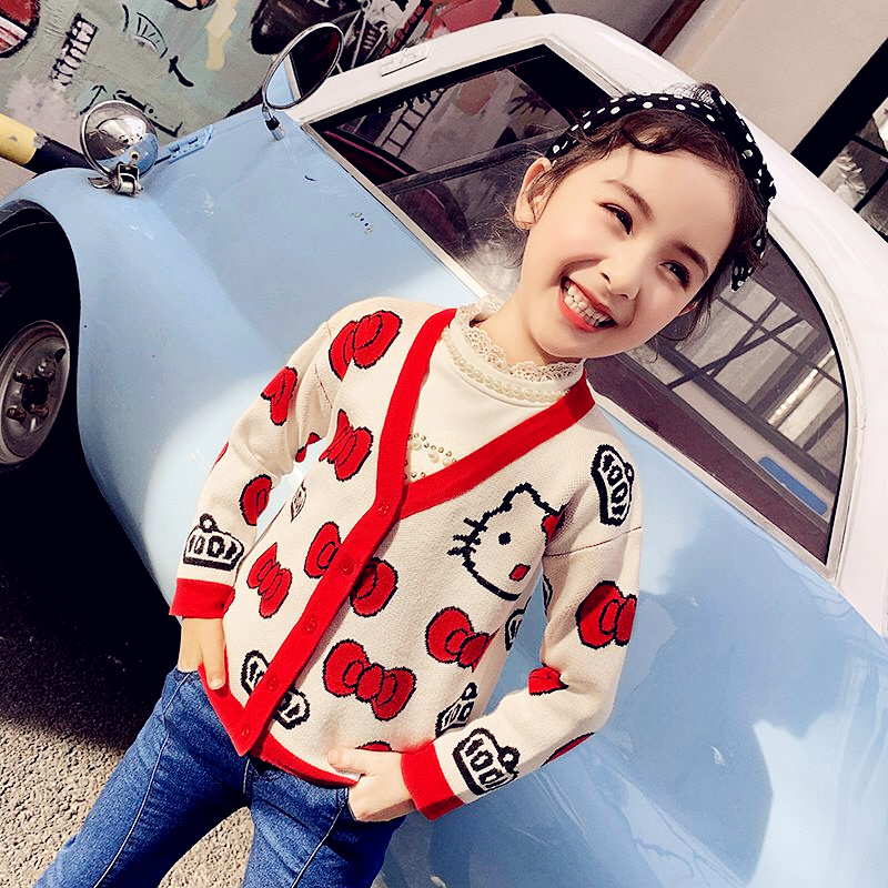 2021春秋款儿童宝宝凯蒂猫开衫女童HelloKitty毛衣针织衫外套洋气|ruв категории Детская одежда, свитер/свитер - от Buy2taobao.com для оказания профессиональной услуги покупки агента Taobao