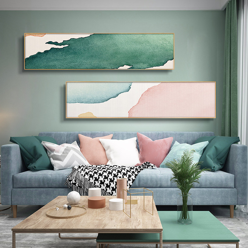 择一 北欧玄关装饰画竖长条走廊过道挂画客厅现代简约抽象壁画