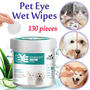 130PCS Pet Wet Wipes Eye Tear Ear Stain Remover Cleaning Por