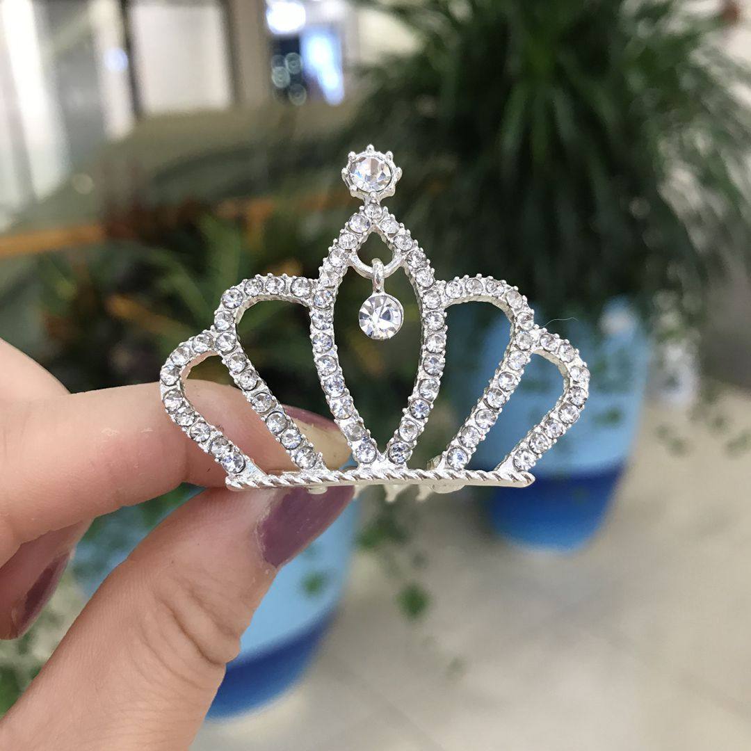 儿童小皇冠头饰森系仙美公主王冠水晶发箍小朋友生日发饰宝宝发梳