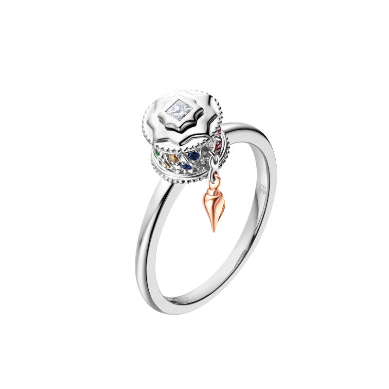 cc卡美珠宝东方有境转经筒 18k金宝石戒指送礼节日生日礼物