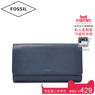 fossil品牌由來 歡聚日 Fossil 化石 女士時尚錢包長款頭層牛皮女包 SL7205 ysl品牌