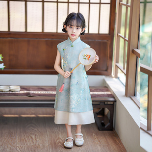 女童民国风旗袍夏装2024新款中国风薄款古装夏季儿童改良中式汉服