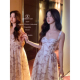 MummyCat下蛋喵 【時光旅人】中古瓷器印花浪漫礼服裙长款连衣裙