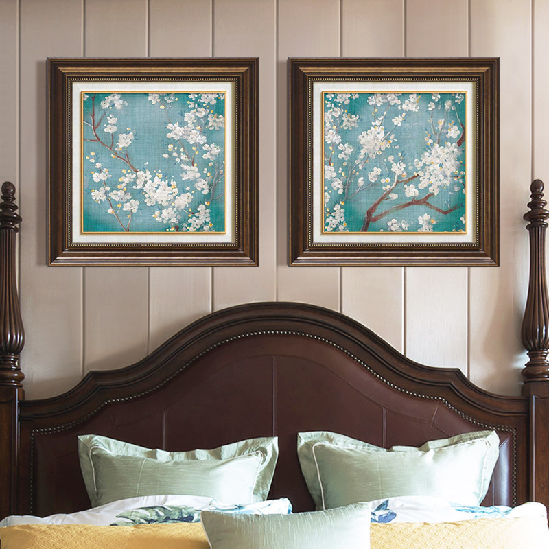尚艺伯爵美式装饰画客厅卧室房间墙壁挂画创意温馨带框床头两联画