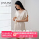 真丝睡裙女夏季新品100%桑蚕丝金三塔短袖蕾丝宽松舒适家居服睡衣