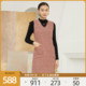 歌蒂诗秋冬专柜新款时尚大气毛边设计马甲女连衣裙 8B41L1812