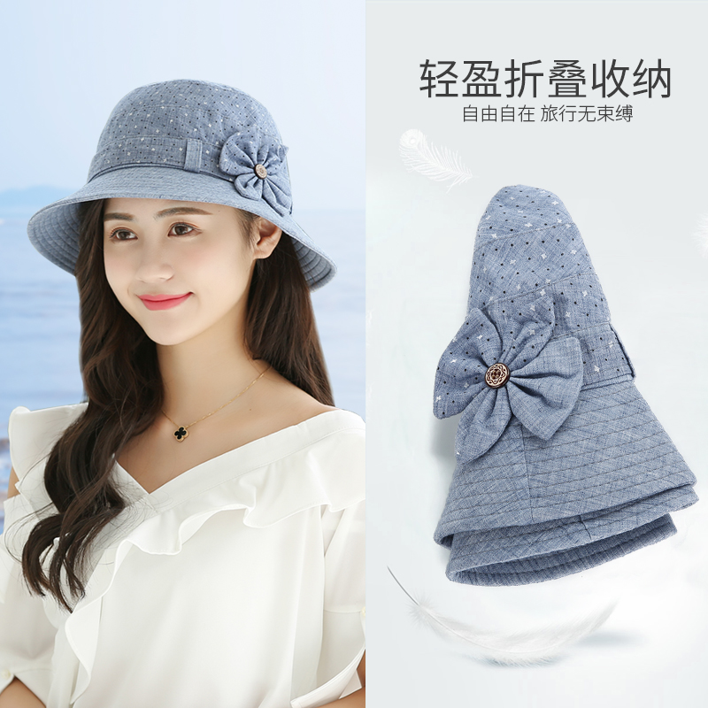 圆脸渔夫帽夏天遮阳帽折叠防晒帽子29元时尚防紫外线女士遮脸遮阳帽子