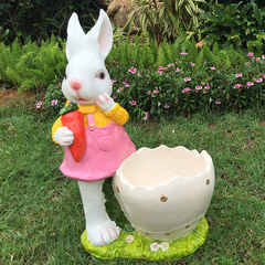 花园摆件田园树脂仿真兔子园林雕塑摆设工艺品庭院户外动物装饰品