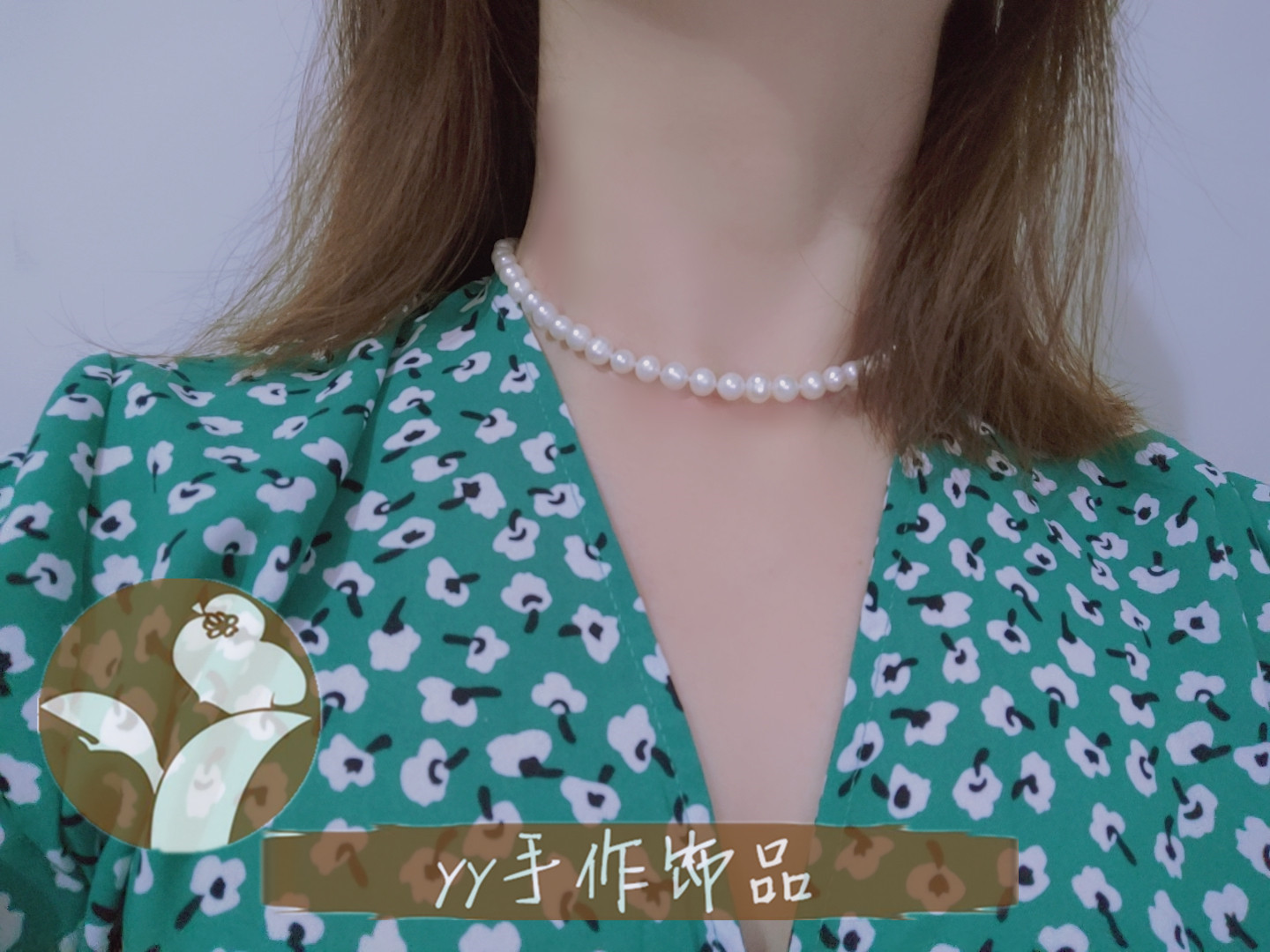 纯 天然 淡水 珍珠项链 女款 送妈妈 7-8mm 正品 近圆型珍珠项链