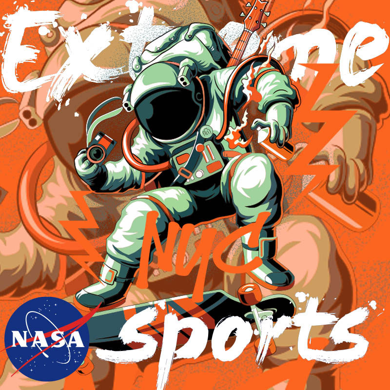 nasa卫衣连帽宽松假两件