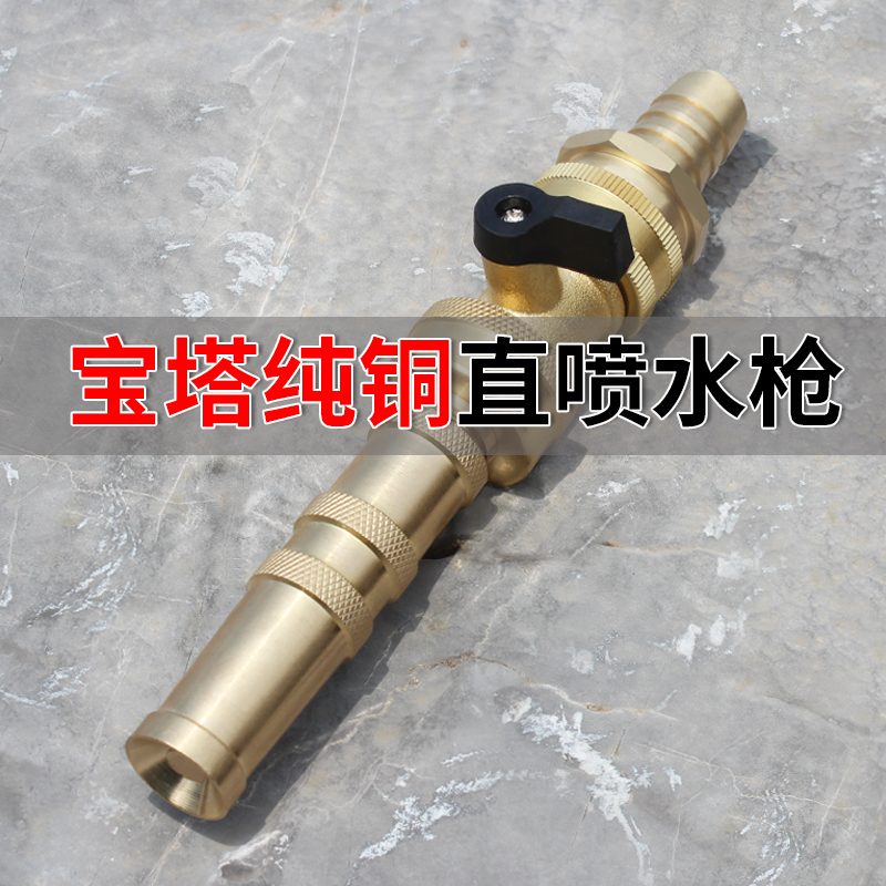 高压洗车水枪喷头洗车用铜浇花增压强力冲洗4分6水管软管家用1寸