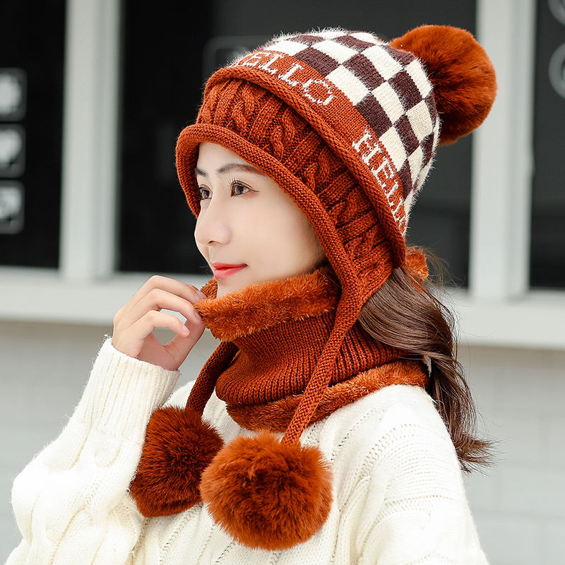 热销针织帽子女冬 护耳 甜美可爱