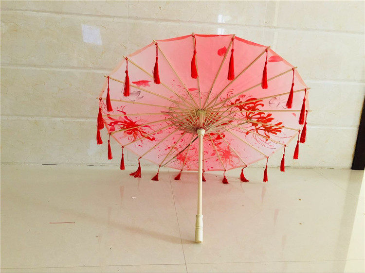 一折古装伞道具_彼岸花汉服花伞油纸伞防雨实用古装女流苏纱伞古风