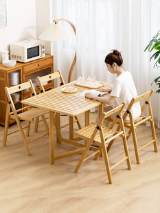 可折叠餐椅子家用餐桌椅实木现代简约凳子靠背书桌用大学生电脑椅