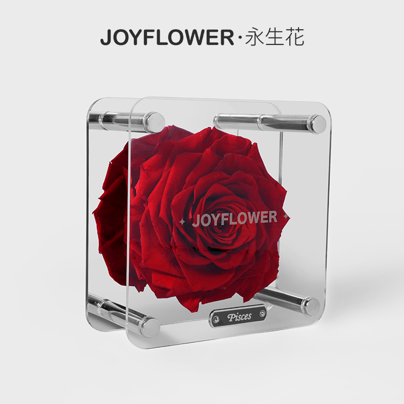 joyflower十二星座永生花玫瑰干花生日礼物双子座送女生朋友闺蜜