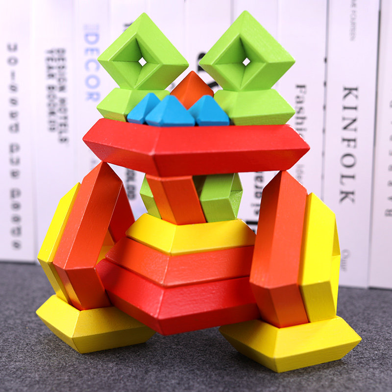 智慧金字塔两3岁宝宝儿童拼装拼接拼插积木大颗粒益智多功能玩具