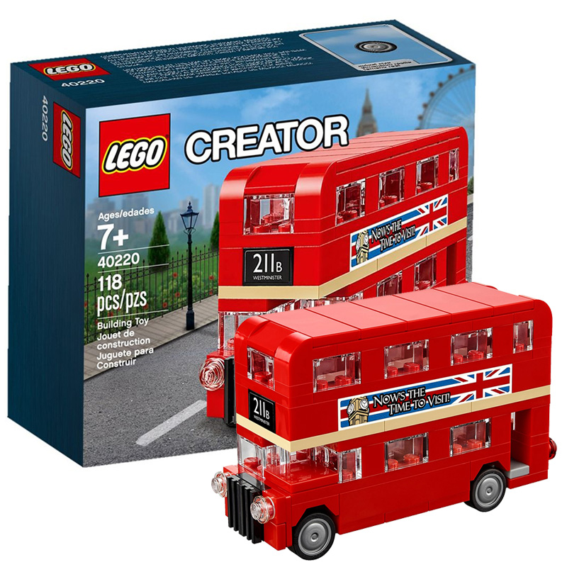 lego新品乐高积木方头仔系列40220伦敦双层巴士拼装玩具汽车模型