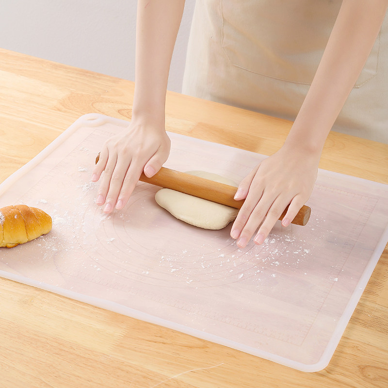 9居家家食品级硅胶揉面垫擀面杖大号防滑加厚和面垫家用烘焙两件套已