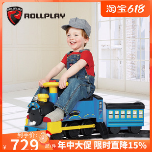 美国rollplay如雷儿童电动车可坐人轨道小火车玩具车宝宝圣诞礼物