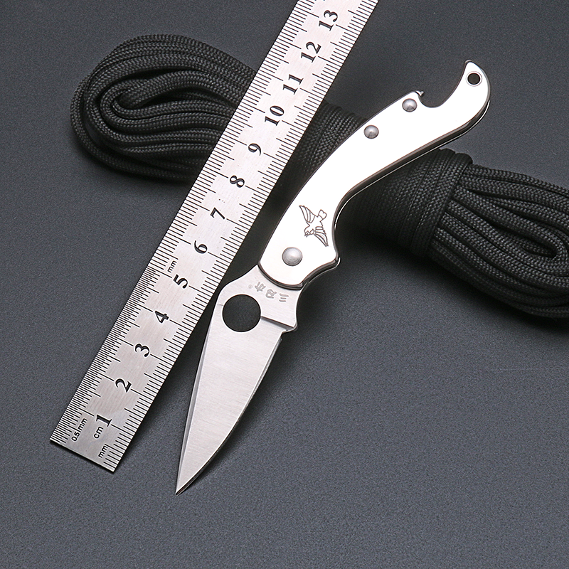 三刃木折叠刀小鸟水果刀挂钥匙户外随身小刀带开瓶器6020h03原装