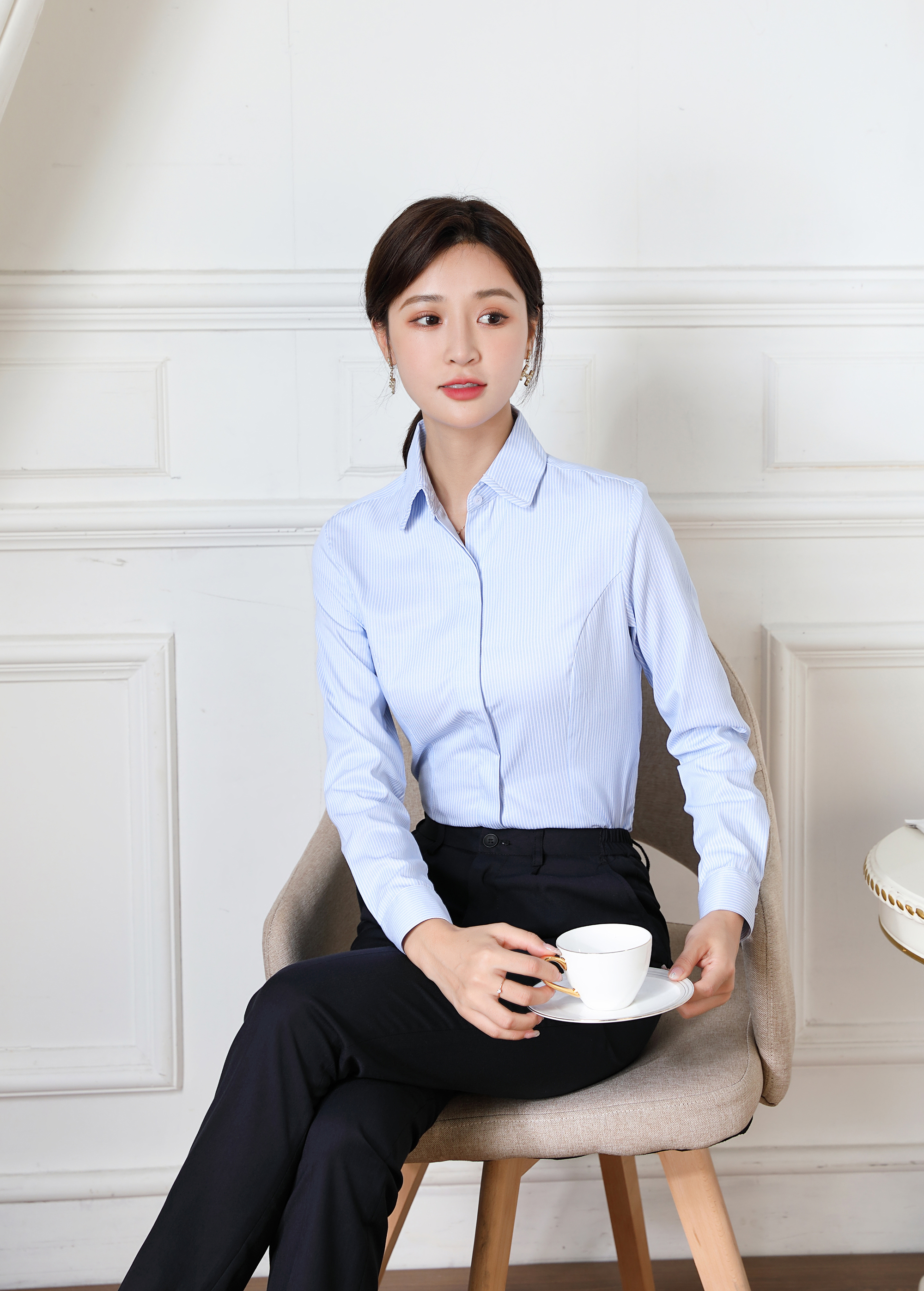 新款浦发银行行服衬衫女银行工作服马甲短袖衬衣职业装西服西裤