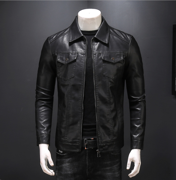 2020新款皮衣服男士中青年外套潮流帅气夹克韩版春秋季修身型翻领