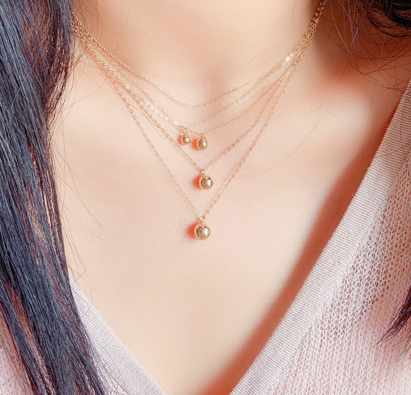 日韩流行 韩国纯14k金黄金项链