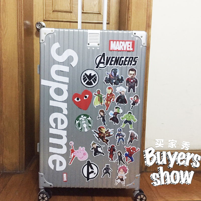 5 pieces of personalized trendy lage stiers, note skateboard, guitar, trolley case, suitcase, waterproof stier