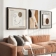卡尔明 现代简约棕色抽象色彩装饰画客厅沙发背景墙画三联画组合
