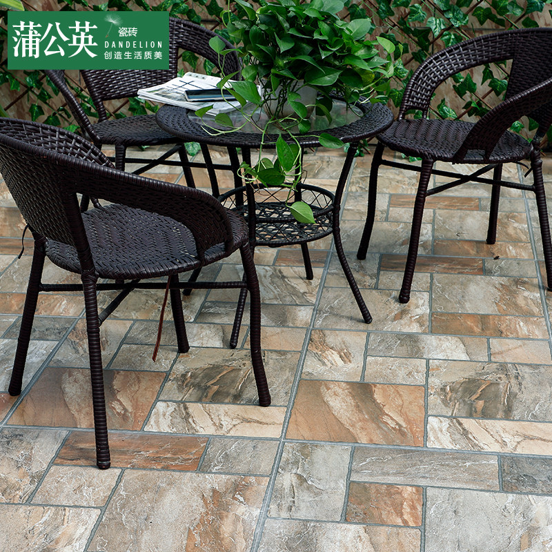 美式农村阳台瓷砖户外花园院子铺砖防滑庭院露台地砖室外仿古砖