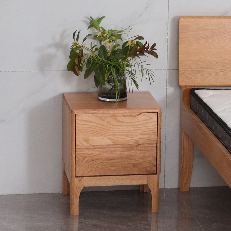 全实木床头柜现代简约橡木床边小柜子北欧卧室简易储物柜