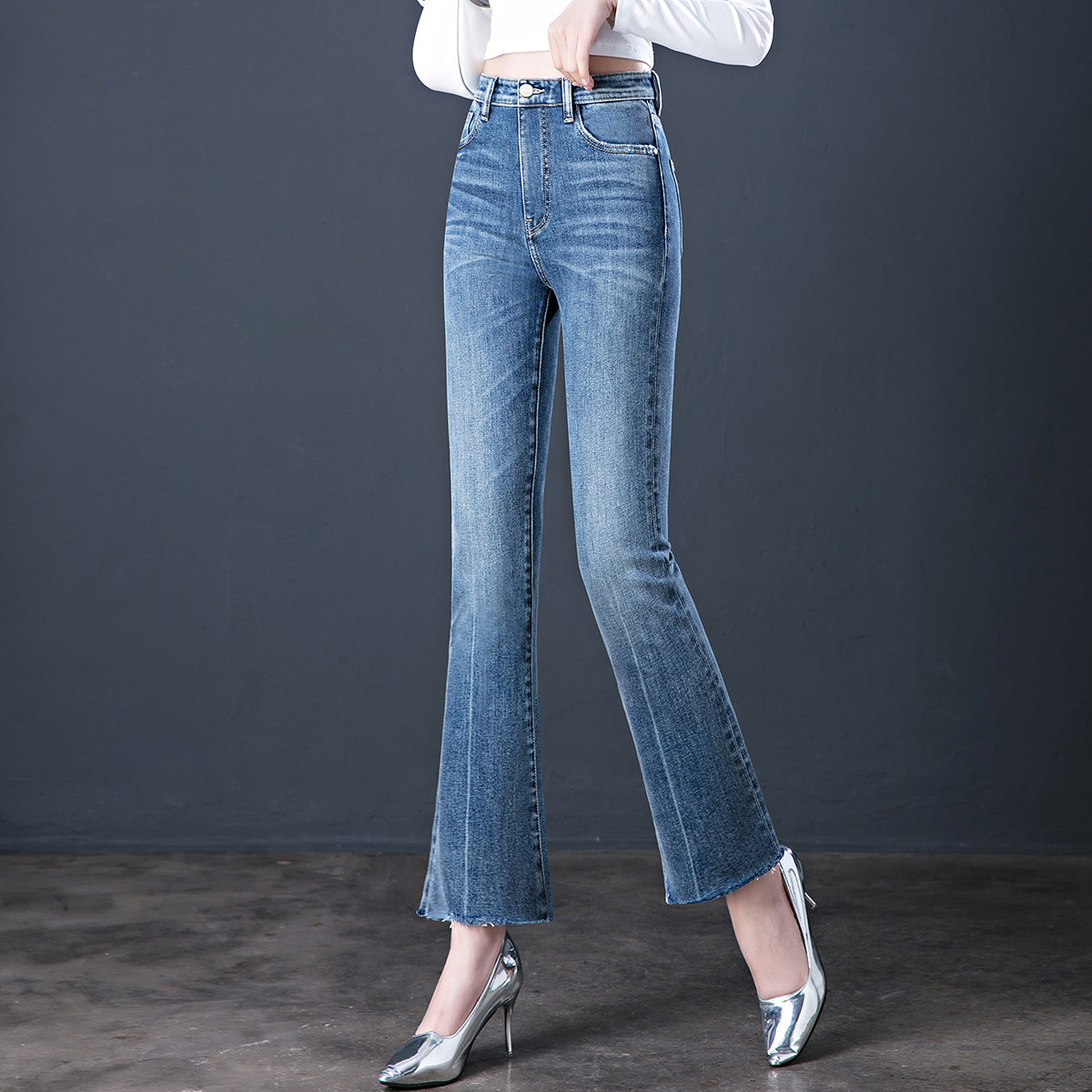 九分微喇叭裤女弹力大额优惠券