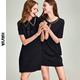 HAVVA2024夏季新款黑色连衣裙女气质修身短款小黑裙法式裙子Q2425