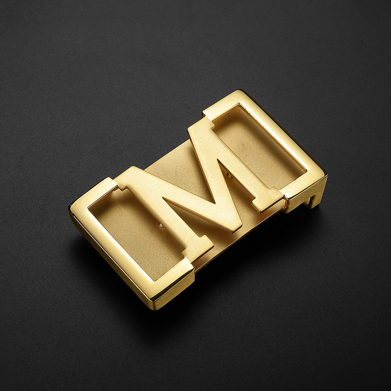 男士皮带扣头字母m扣平滑扣皮带头板扣耐磨腰带裤带扣头不锈钢316