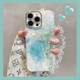 高级感晕染蓝贝壳纹适用苹果16手机壳iphone15/14plus新款不撞壳13PRO女ip12小众11PROMAX夏日小清新手链全包
