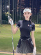 KISSKISSGOLF女装小高领5A抗菌短袖T恤 高尔夫运动休闲上衣透气