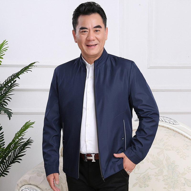 2018秋季新款中老年爸爸装商务休闲夹克外套jk1605p60-钱塘大厦f5025