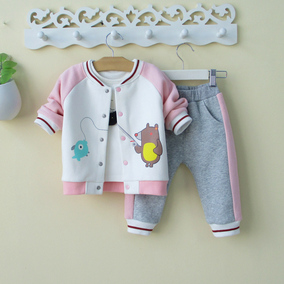 幼儿小童网红婴幼儿秋冬装时髦洋气女宝宝外套装0一1-3岁婴儿衣服