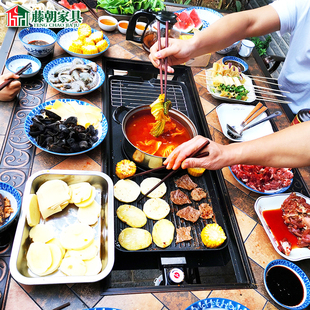 烧烤桌椅户外电烤桌防水室外桌子餐桌庭院家用别墅露台天台烤台